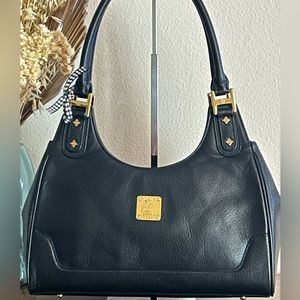 MCM Pebbled Leather Classic Satchel/Shoulder Bag w/COA